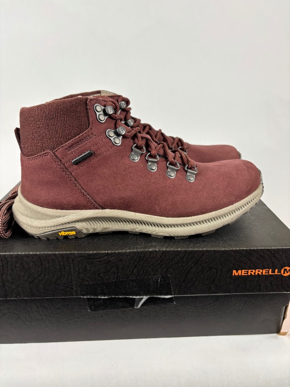 Merrell, Ontario, Red/Gray, Women's, Outdoor, Hiking/Work, Shoes/Boots, Size 7.5